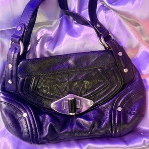 B. Makowsky Black Leather Shoulder Bag.